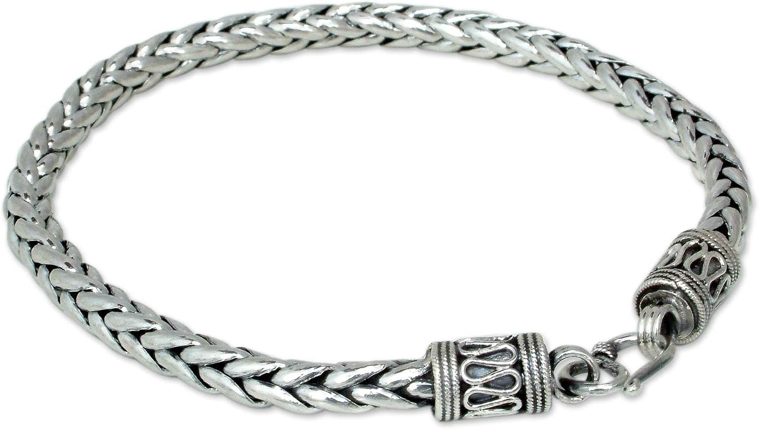 NOVICA Artisan Handmade Men's .925 Sterling Silver Bracelet Chain from Thailand 'Strength'
