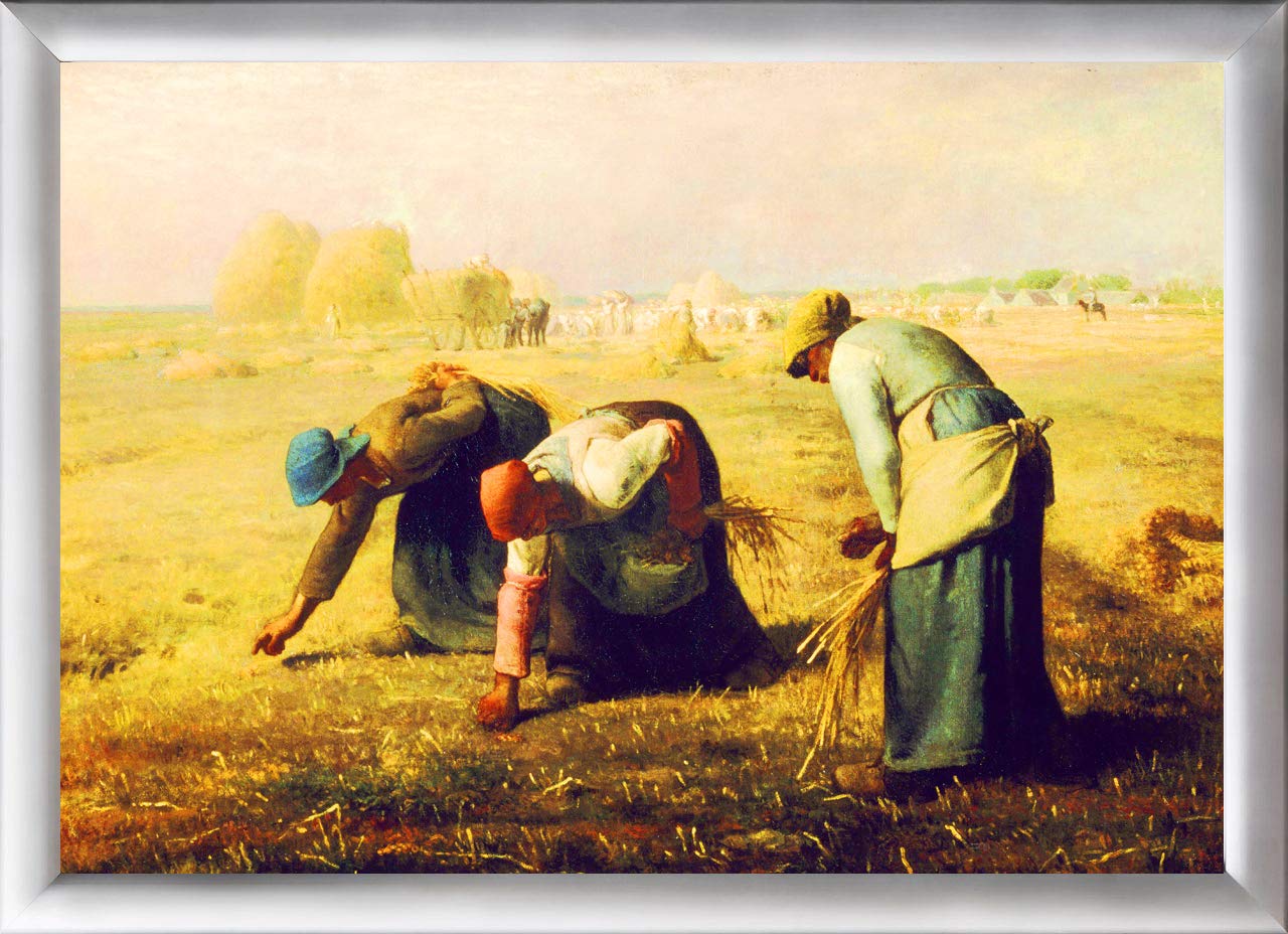 Amazon.co.jp: LEDで輝く名画 ミレー作-落穂拾い アルミフレームA3