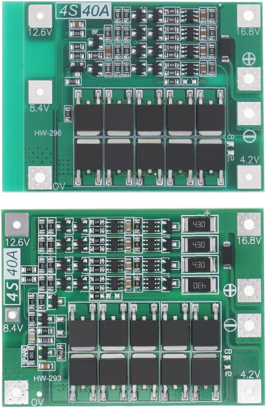 Create idea 2Pcs 4S 40A Li-ion Cell Protections Board Li-Ion Lithium Battery 18650 Charger PCB BMS Protective Board with Balance for Drill Motor