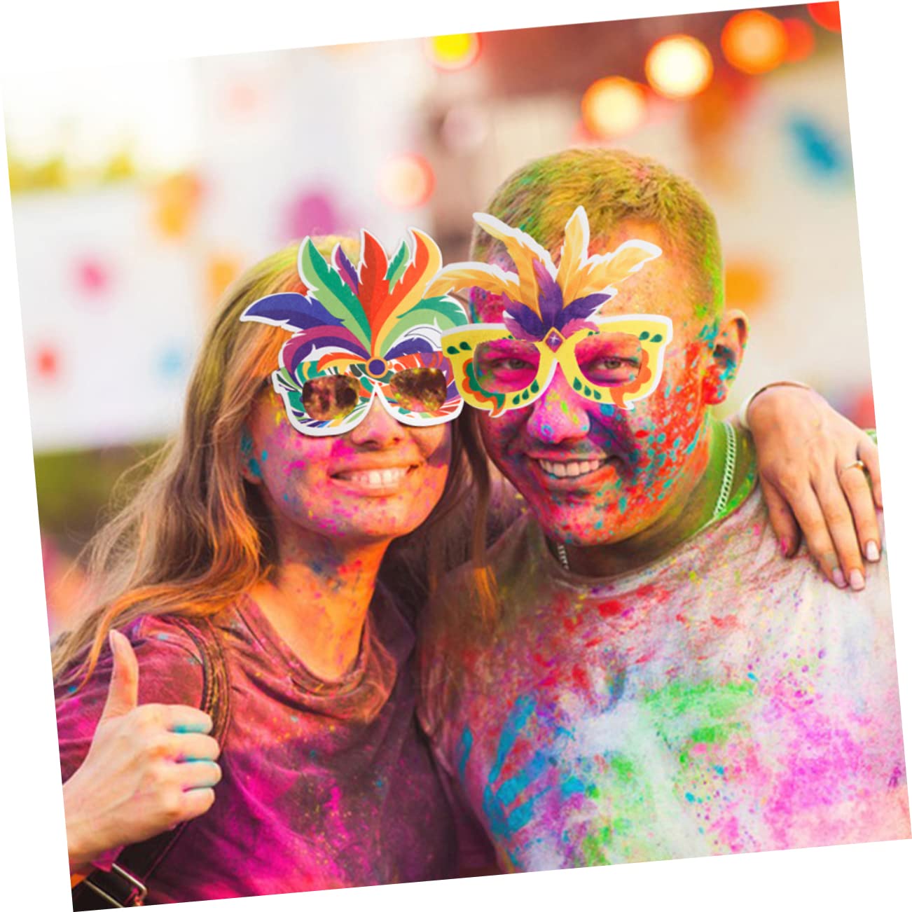 BESTYASH Montatura Per Occhiali Da Carnevale Regali Di Ballo Decorazione Del Costume Del Vestito Oggetti Di Scena Per Occhiali Da Festa Occhiali Da Festival Occhiali Colorati Plastica