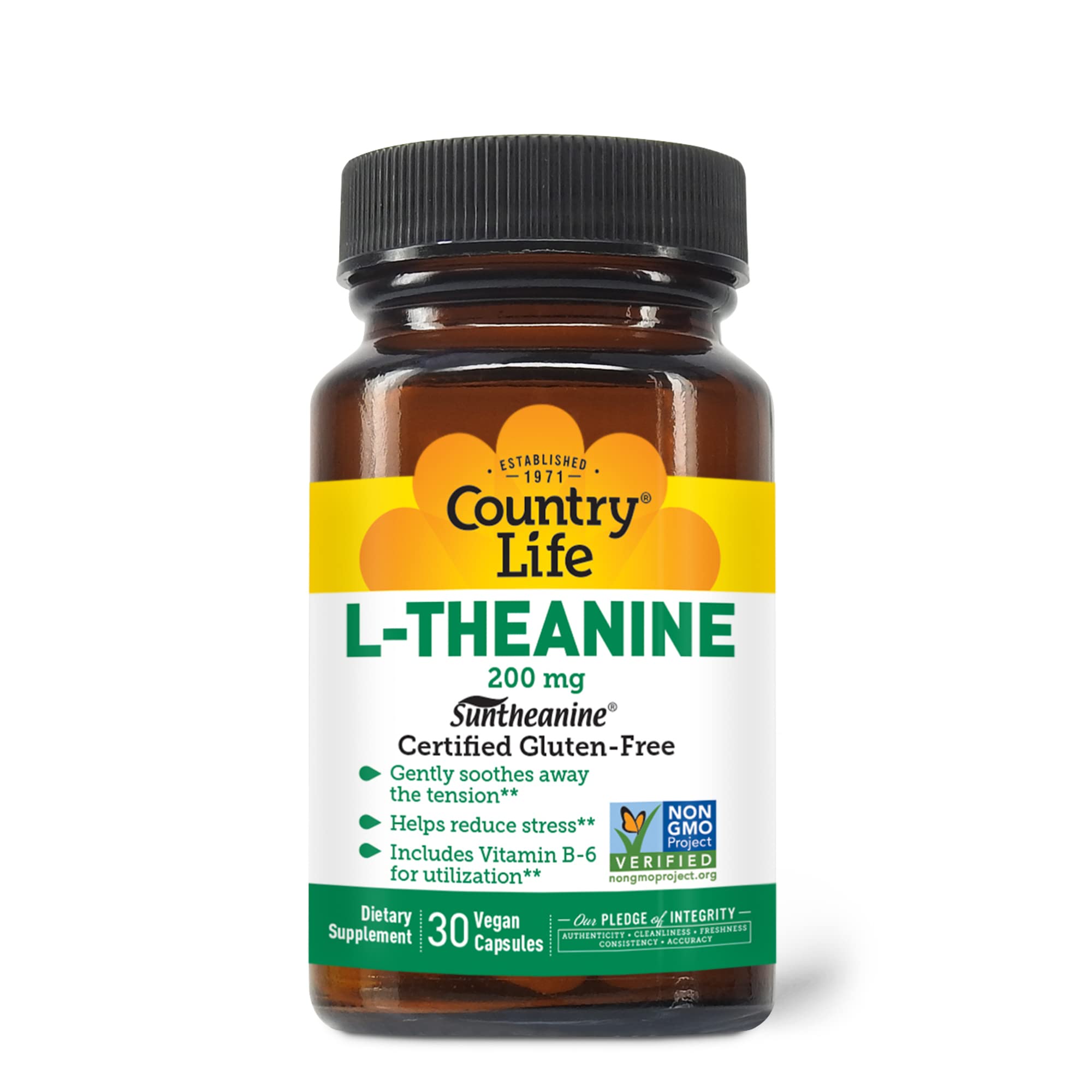Country Life L-Theanine - 200 mg - 30 Vegetarian Capsules