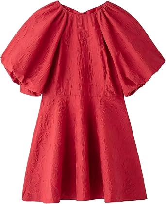 Womens Summer Puff Sleeve Mini Dress 2025 Spring Elegant A-Line Short Dress