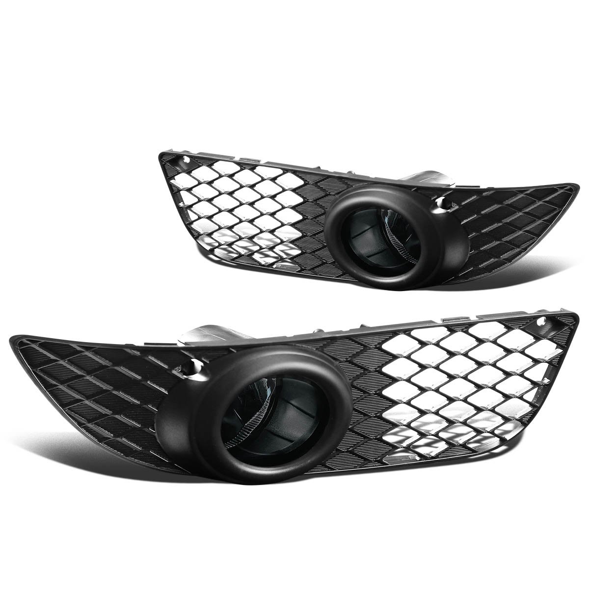 Auto Dynasty Fog Lights Assembly Compatible with 2007-2012 Mitsubishi Lancer, Fog Lamp Replacement with Bezel Switch and Wiring Harness, Driver Passenger Side, Smoked Lens