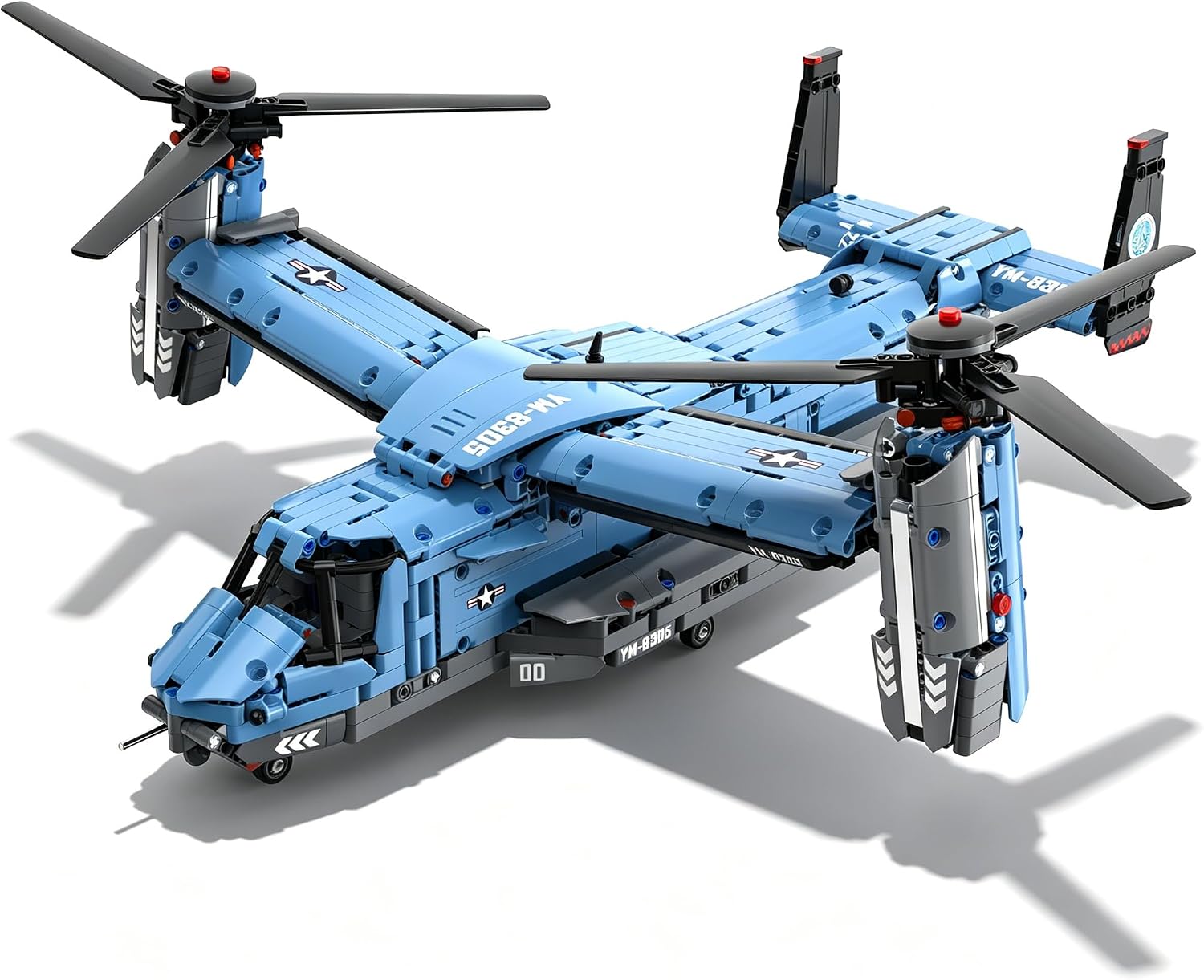 Military Tiltrotor Plane Model Building Blocks Set