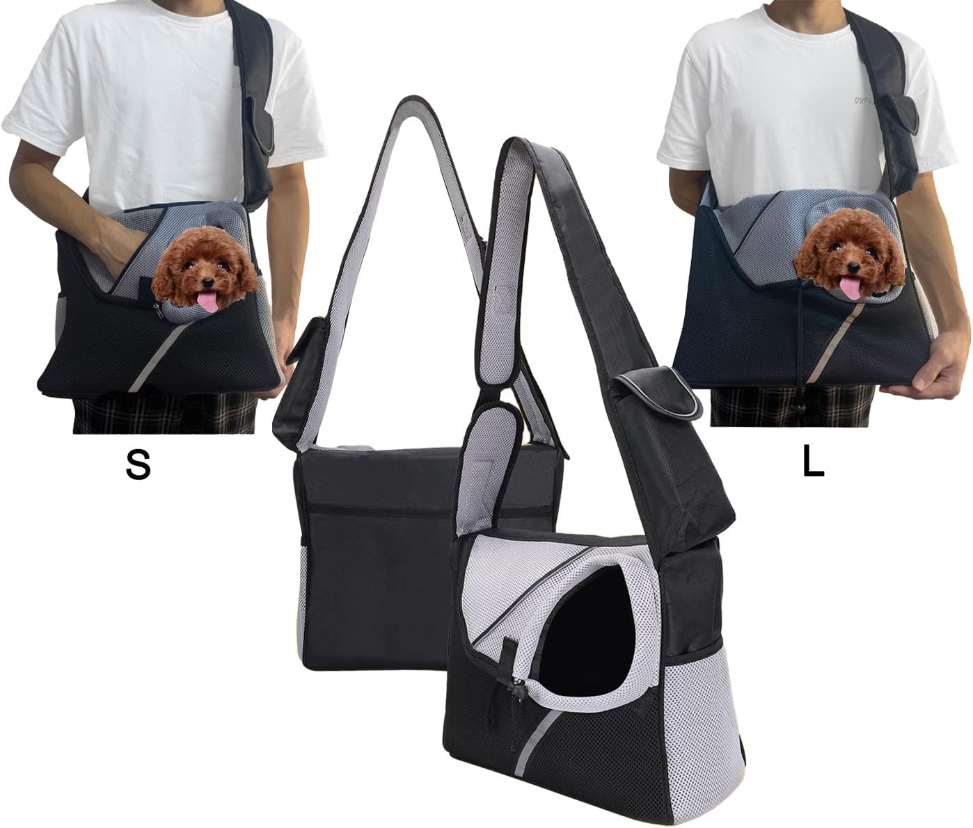 Autlet Puppy Carrier, Pocket Opening Design Breathable Mesh Dog Backpack, Adjustable Dog Carriers for Small Dogs, Hand Free Cat Carrier for Small Medium Dog Cat(Small) : Pet Supplies