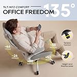 Ergonomic Office Chair, High Back Mesh Computer Chair with Adjustable Lumbar Support, Flip-Up Armrests, 360° Swivel, Heavy Duty Metal Base – Ideal for Home Office, Desk Work, Study & Gaming