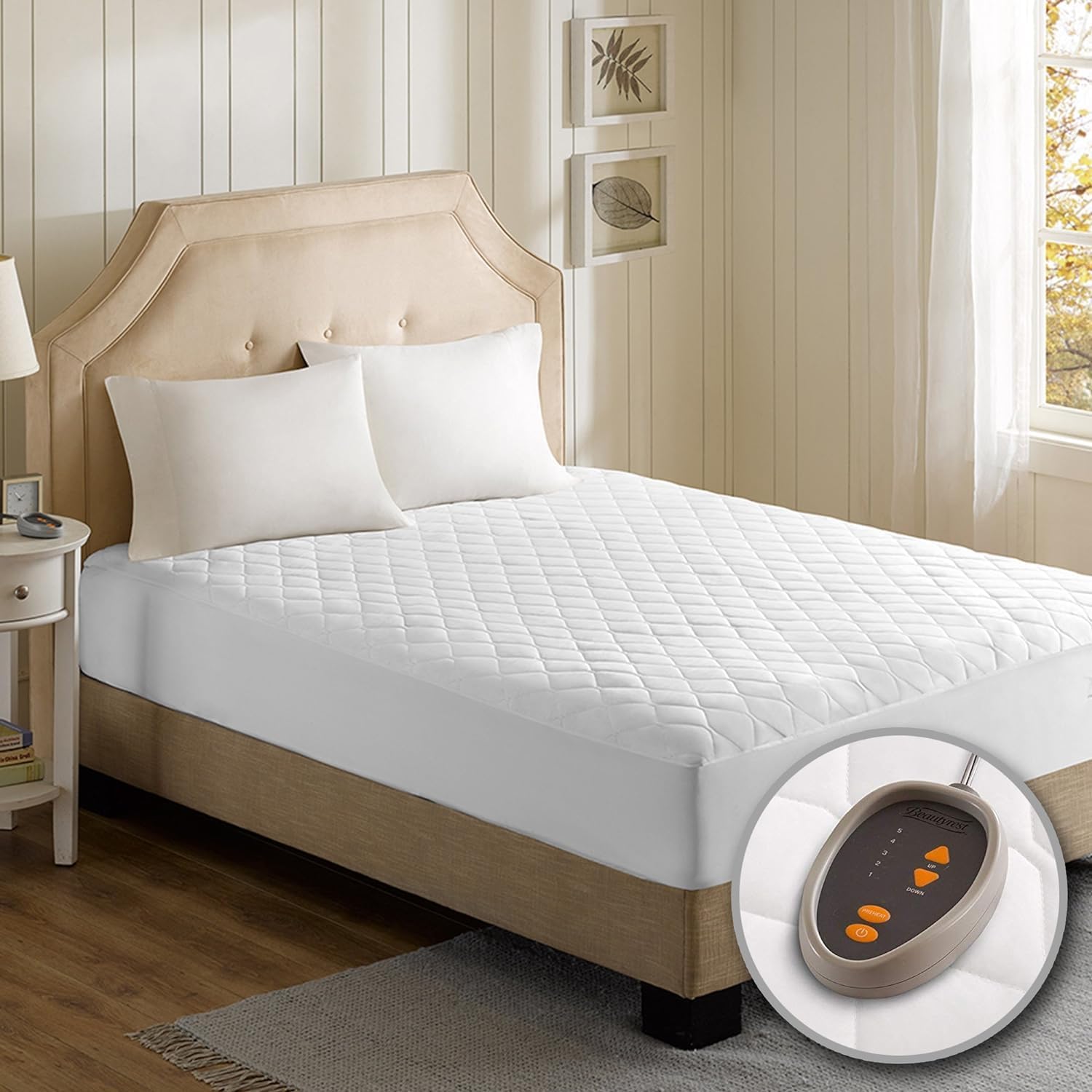 Beautyrest Cotton Blend Heated Mattress Pad Twin XL Size Secure