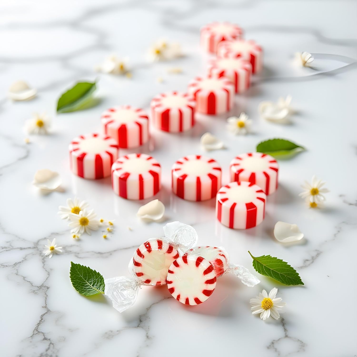 SweetGourmet Peppermint Starlight Arcor Hard Candy Red and White Center Bulk Twist Wrap Mints, 4 Pounds