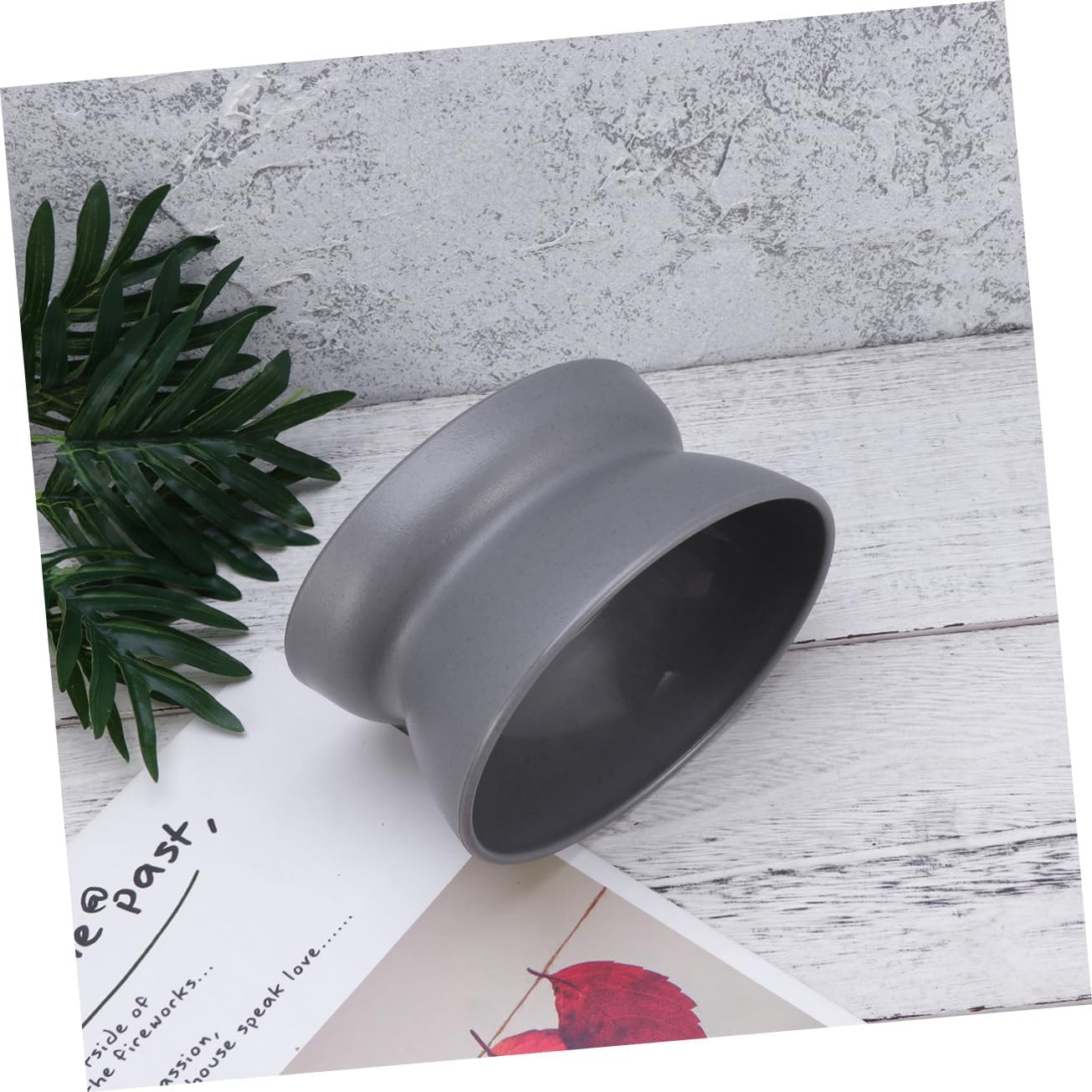 Yardwe 3pcs Oblique Mouth Cat Bowl Deep Gray Non- Feeding Dish for Cats Dual-Sided Design Holds Water Food Material for Controlled Eating