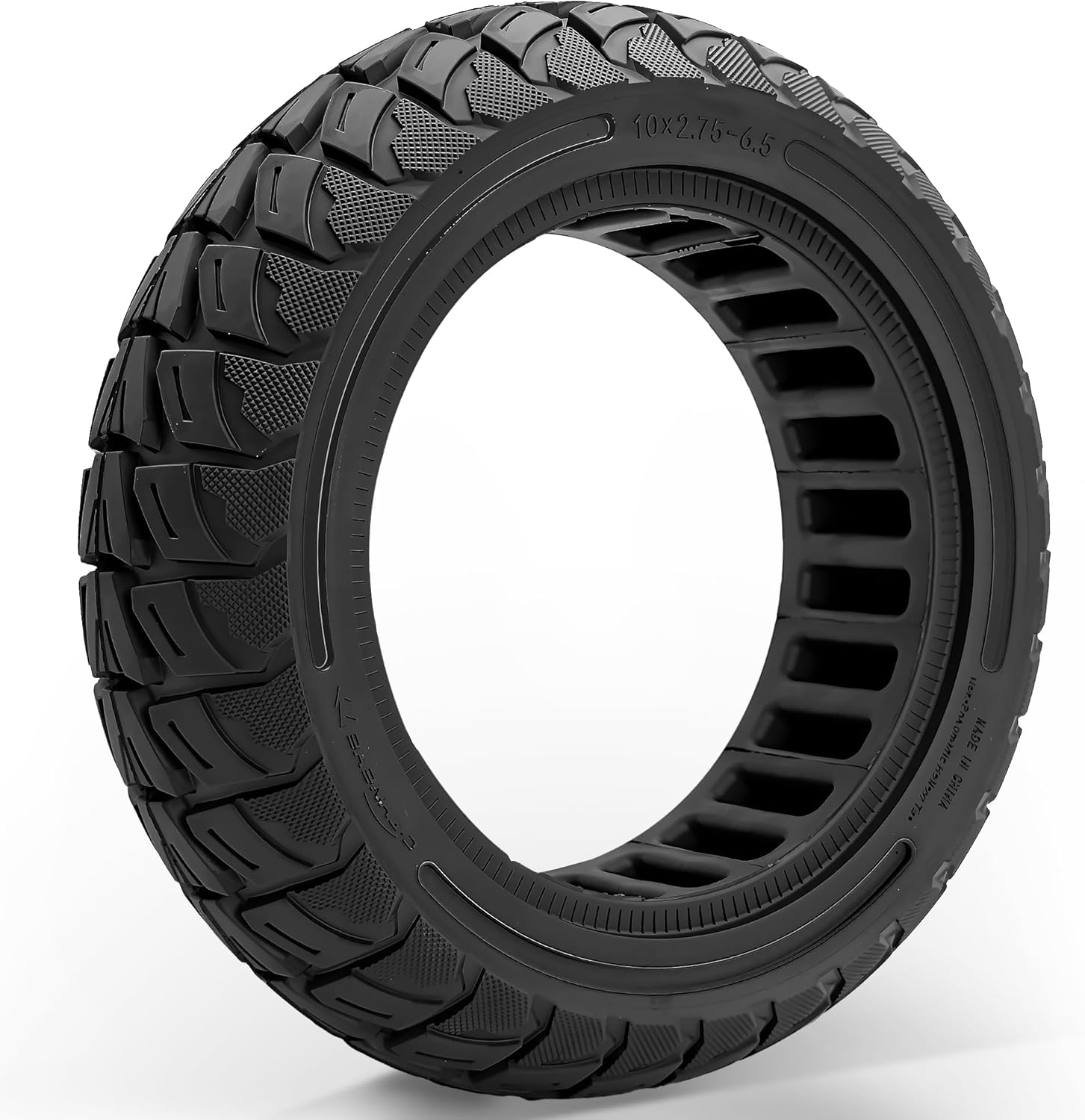10x2.75-6.5 Off-road Solid Tire, Fit for Emove Cruiser/Evercross H5 iscooter iX3 Electric Scooter, Replacement for 10x2.70-6.5 70/65-6.5 Stock Tire, Black