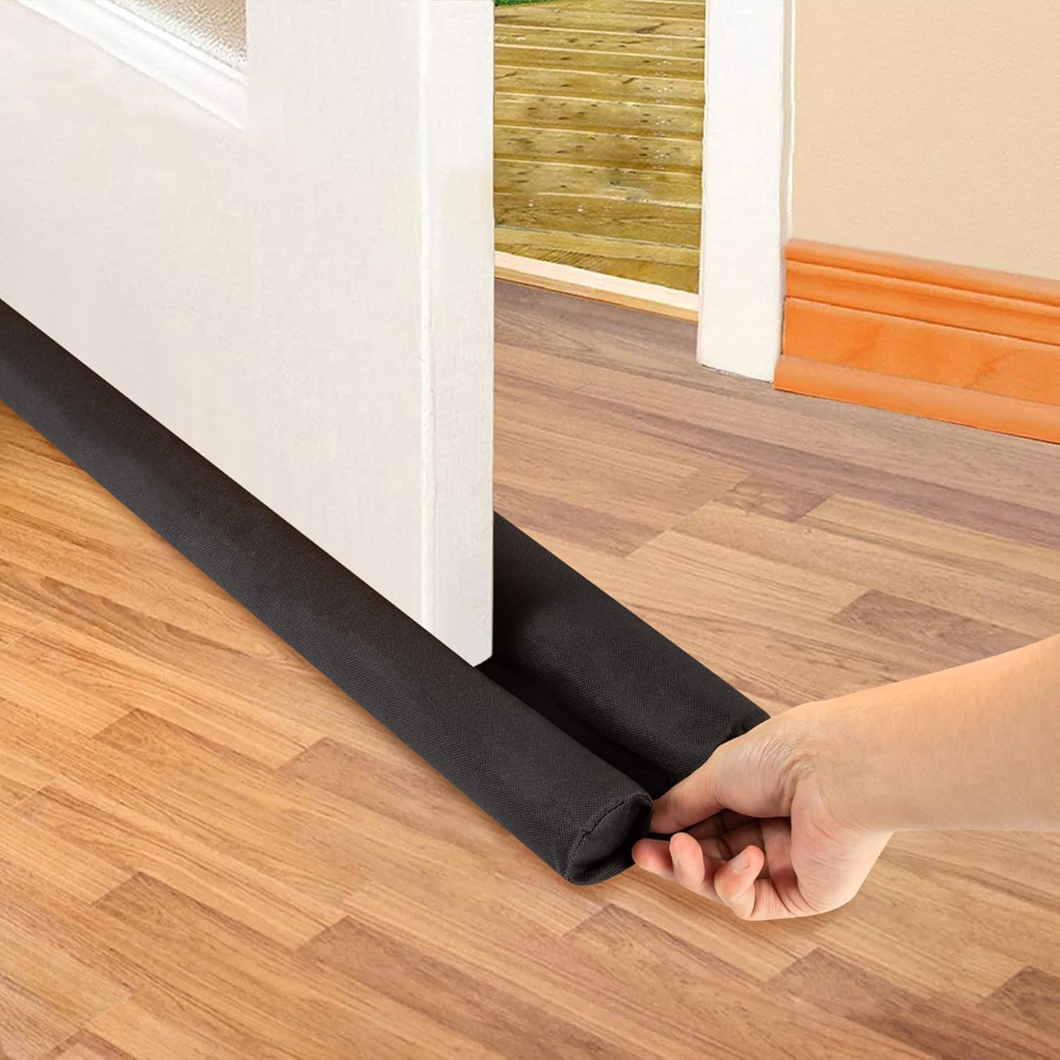 PVC Door Guard (39 Inches, Pack of 3 Black) Gap Filler for Door Bottom Seal Strip - Sound-Proof, Reduce Noise, Energy Saving Door Stopper for Reduce Door Dust, Insects Protector-image-45