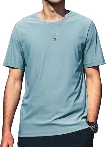 Mens T-Shirts Short Sleeve Casual Crewneck Basic Shirt for Men | Soft & Breathable Material, Machine Washable, Stretchable, Solid Color Short Sleeve T-Shirts for Men