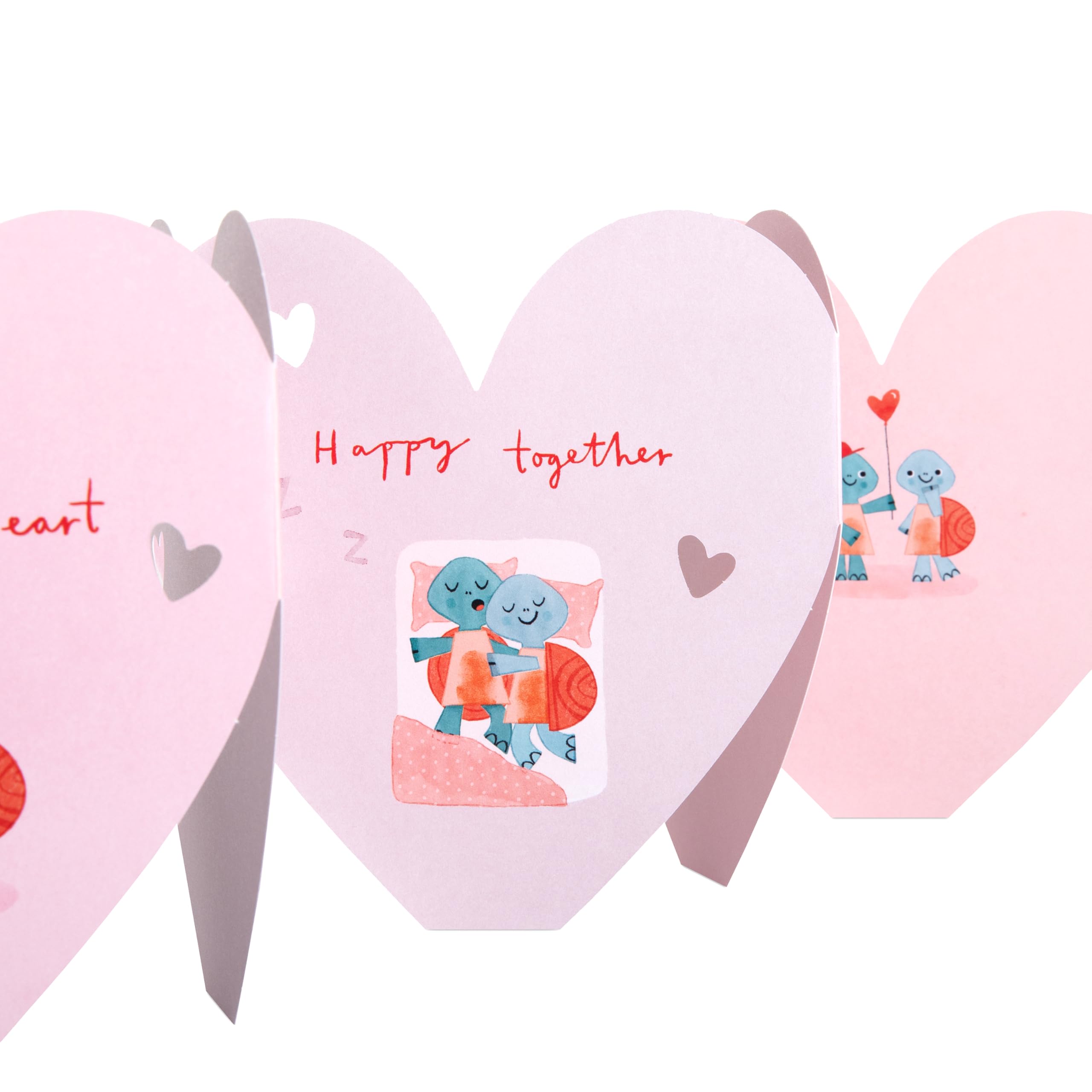 Hallmark Valentines Day Card for One I Love, Pink Heart Concertina, With Envelope, Pink