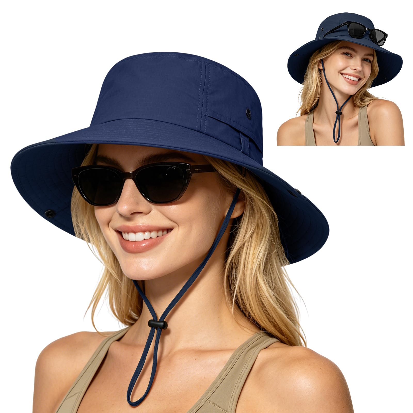 ZOORON Sun Hats for Women Men Fishing Hat UPF 50+ Wide Brim Bucket Hat