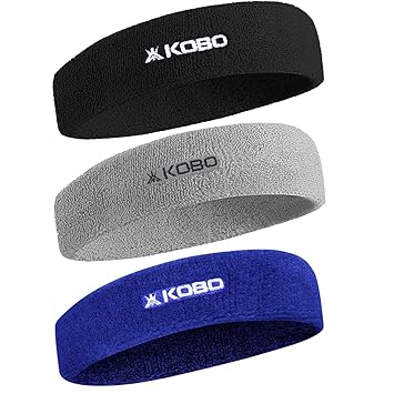 Kobo Gym Headband for Men and Women - Sports Headband for Workout & Running, Breathable, Non-Slip Sweat Head Bands for Long Hair (Imported) - image, photos
