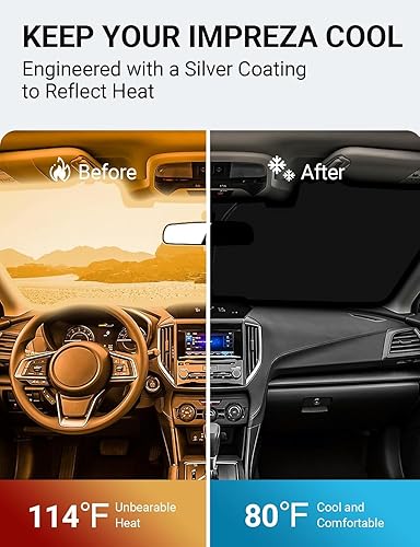 Miniatura 3 de Parasol para parabrisas delantero, plegable, protector de parasol de ajuste personalizado para Subaru Impreza WRX Sedán 2022 - 2015, base, Premium,