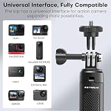 REYGEAK 40 cm Selfie Stick Tripod for GoPro, 2-in-1 Mini Tripod Mount for DJI Osmo Pocket 3, GoPro Hero 13/12/11/10/9/Max, Osmo Action 5 Pro/4, Insta-360 X5/X4 - 7