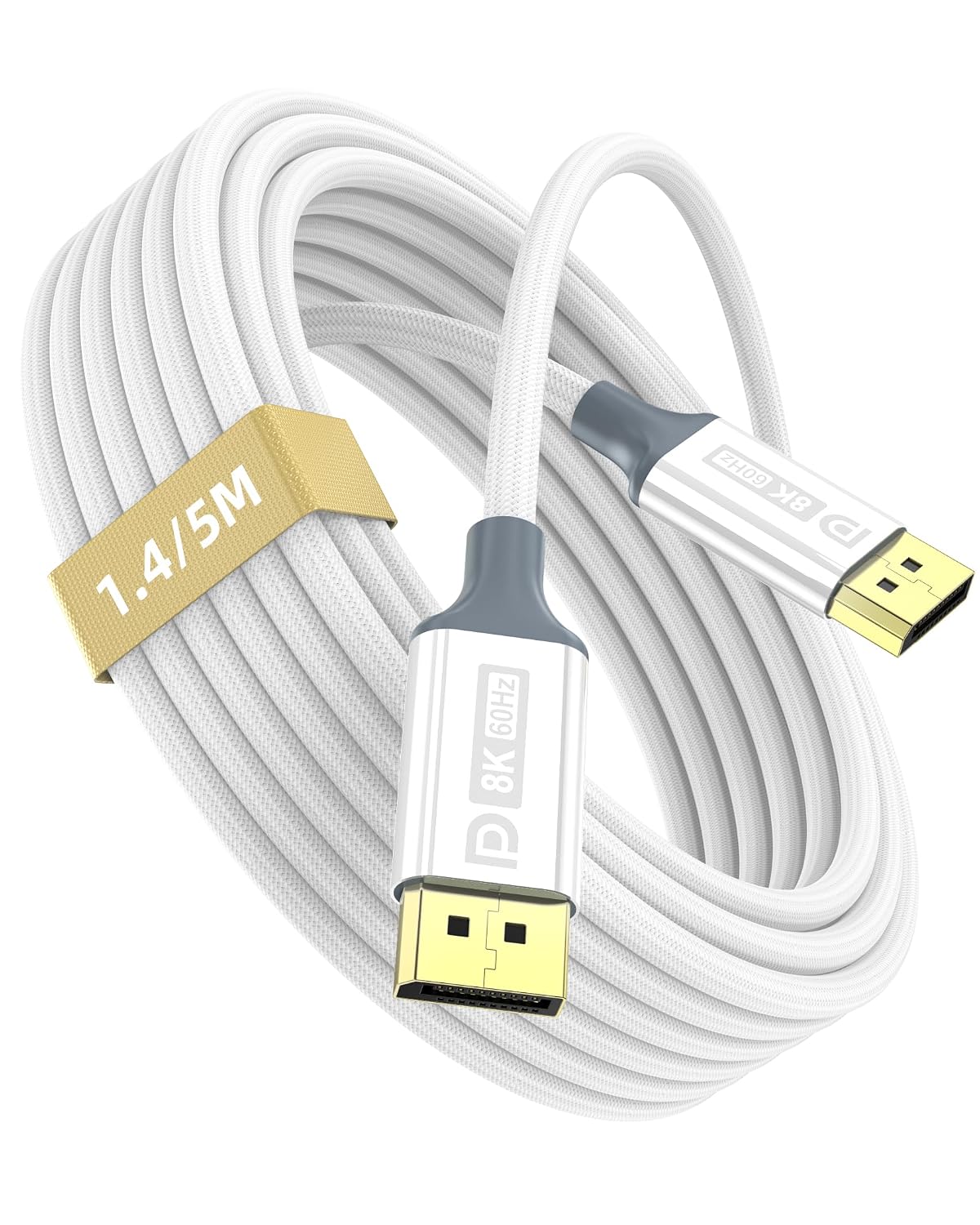 DisplayPort 1.4 Cable to DisplayPort Cable，8K@60Hz DP Cable 32.4Gbps, Digital Video and Audio Connection for HDR, FreeSync, G-Sync, DSC 1.2, DTS-HD Gaming Monitor, Graphics Card, TV, PC, Laptop