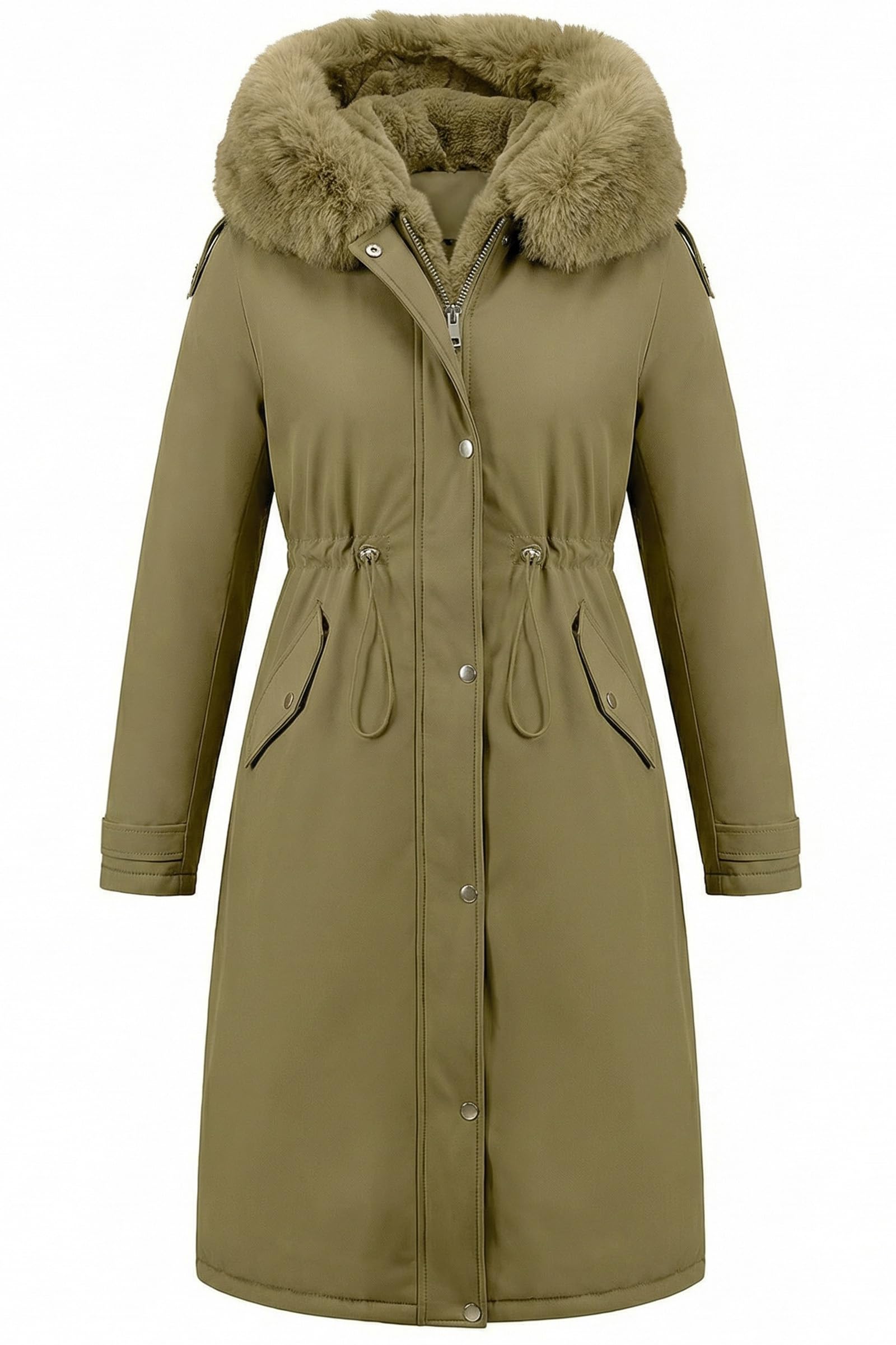 RISISSIDA Women Winter Parka Puffy Coat for Deep Cold,Thicken Puffer Jacket with Long Fur Collar Hooded,Warm Bubble Overcoat