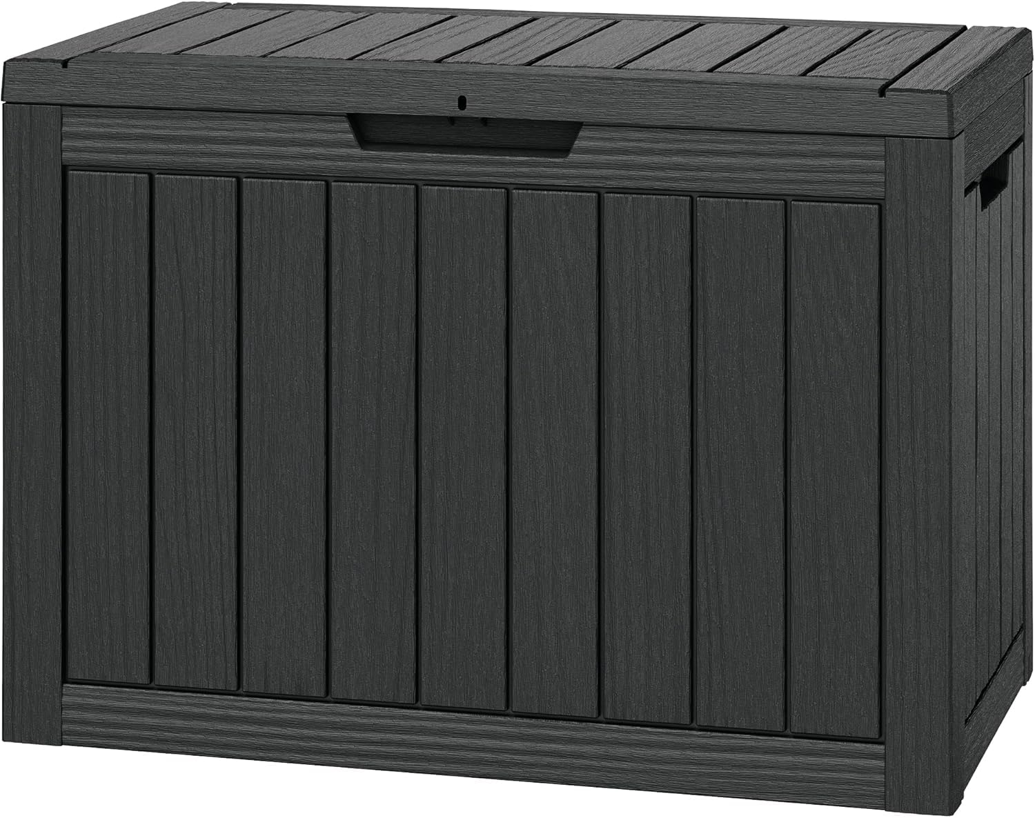 NUNU LAB 50 Gal Deck Box, Outdoor Storage Box Waterproof Lockable,Black