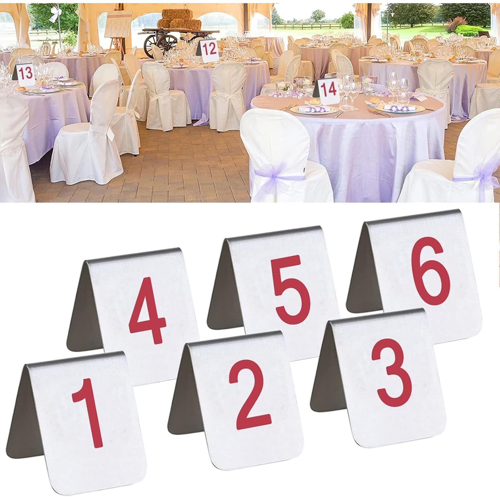 Doppelseitig Nummeriertes Edelstahl Tischschild 1-25/50/100 Sitzplan Tischkarten Restaurant Hochzeits Sitzkarte Für Veranstaltungen,Bankette,Gastronomie,Hochzeitsbankett Tischdeko ,Silber,1~100