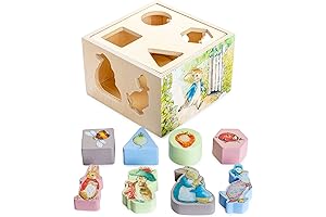 KIDS PREFERRED Beatrix Potter Peter Rabbit Wooden Shape Sorter for Toddlers