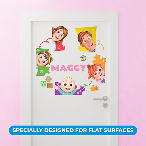 Miniatura 3 de EGD CoComelon - Calcomanías de pared personalizadas con nombre y inicial de la familia de JJ, nombre personalizado para decoración de habitación de