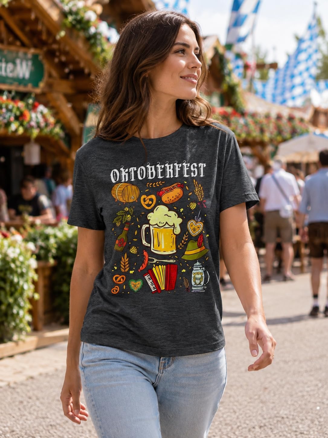 Oktoberfest Shirt Women Prost German Beer Lover Party Tee Top image 3