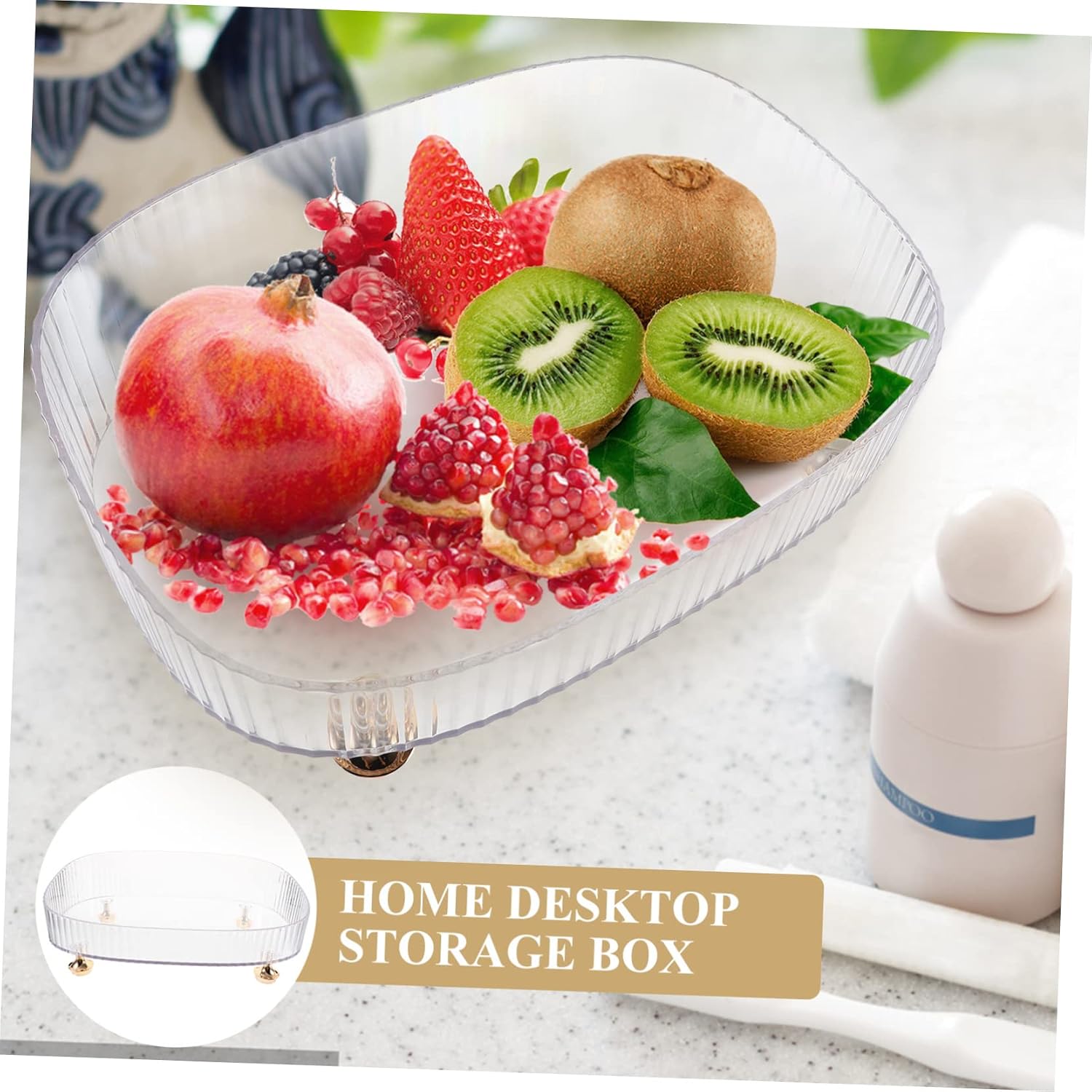 Multi Functional Bathroom Storage Stand Makeup Organizer Skin Care Organizer Desktop Fruit Serving Tray for Home Supplies Stylish Vanity Organizer for Bathroom Countertop