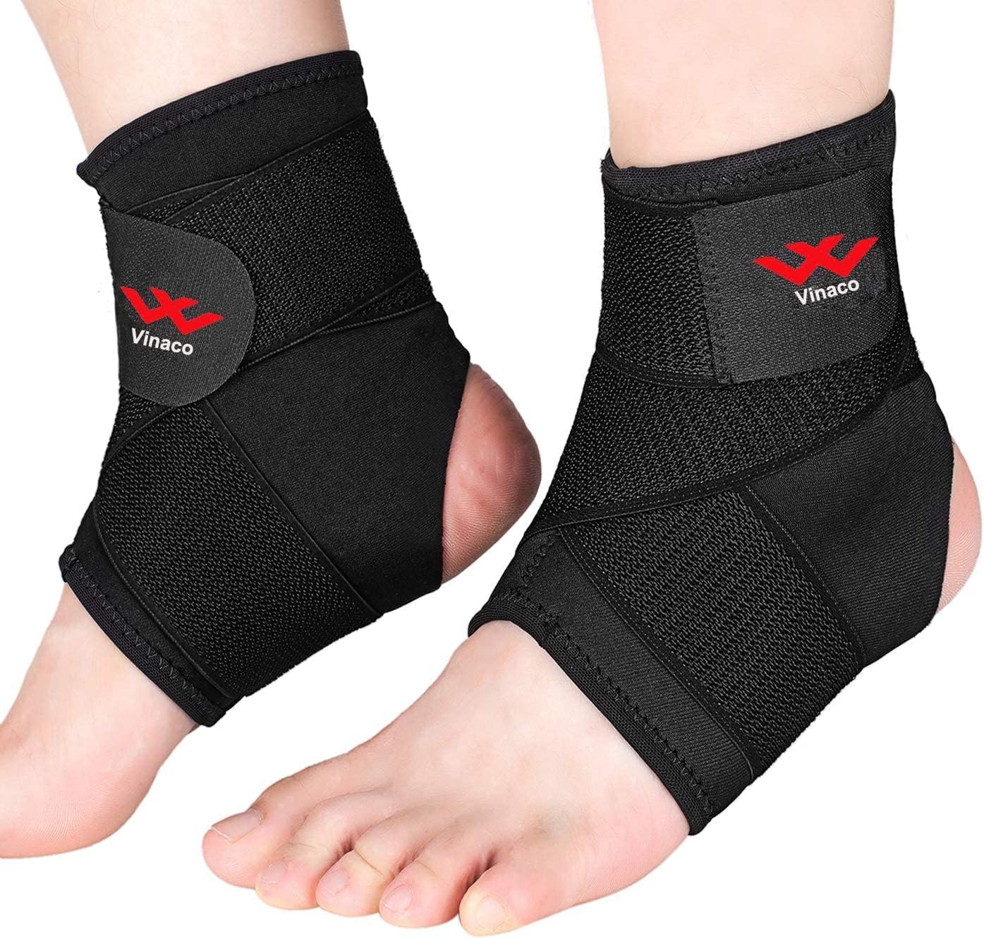 Ankle Brace, 2 Pack Breathable & Strong Ankle Brace for Sprained Ankle, Stabilize Ligaments, Prevent Re-Injury, Ankle Braces for men & women with Adjustable Wrap, ankle support for men