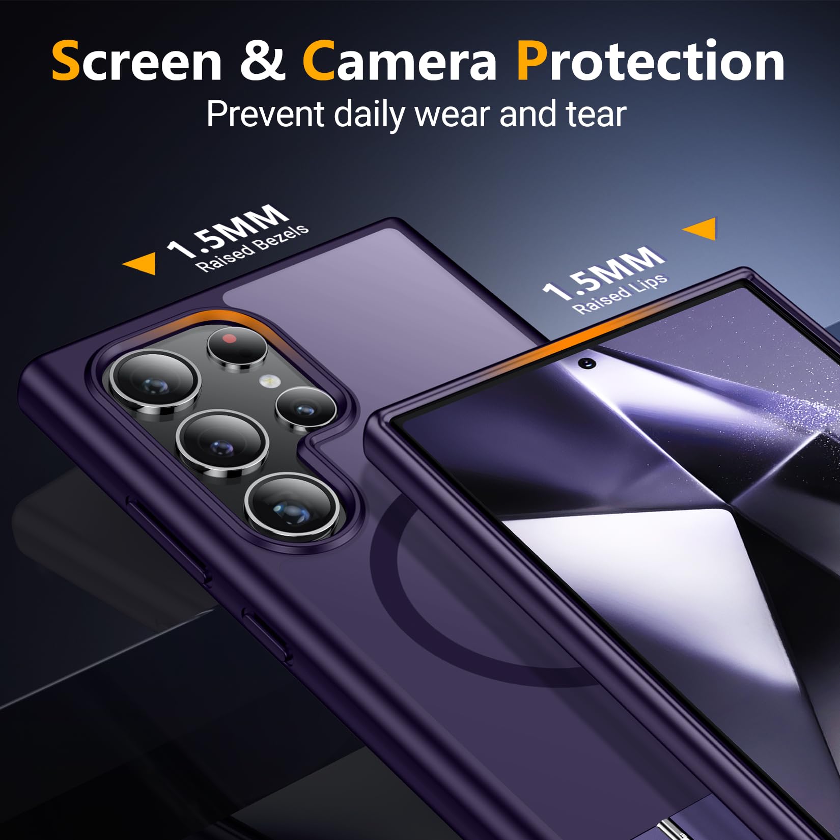 SPIDERCASE Funda magnética para Samsung Galaxy S24 Ultra, 3 formas de soporte, protección contra caídas de grado militar, con soporte invisible a prueba de golpes, funda delgada para Samsung S24 Ultra