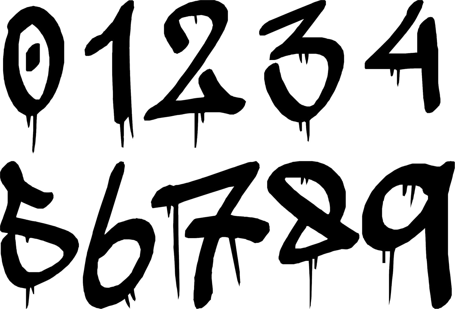 SEC Apparel Iron-On 3 Dripping Numbers (Black, 6 inch Tall)