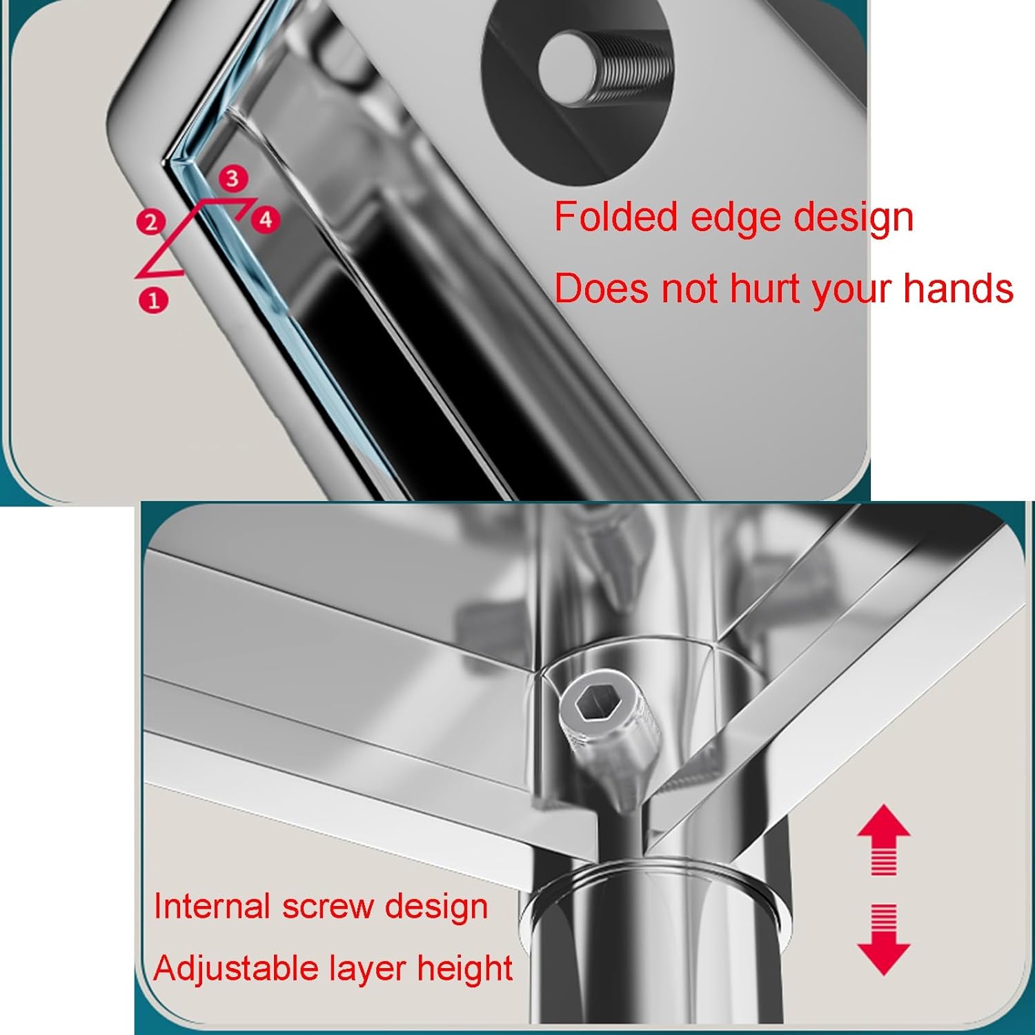Thickened Stainless Steel Work Table Commercial Kitchen Cutting Board Preparation Table with Guard Rail Wheeled Cutting Table