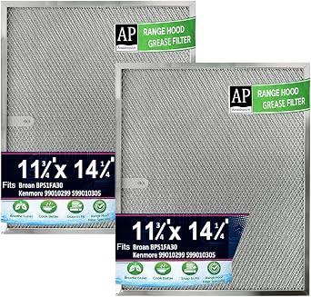 2 Pack Allure Range Hood Filter BPS1FA30 11-3/4" x 14-1/4" x 3/8" - Exact Fit Bro.an QS1 30" Nu.tone WS1 QS2 Range Hood, Replaces 99010299 BPS2FA30 99010305 S99010305 AP3378953