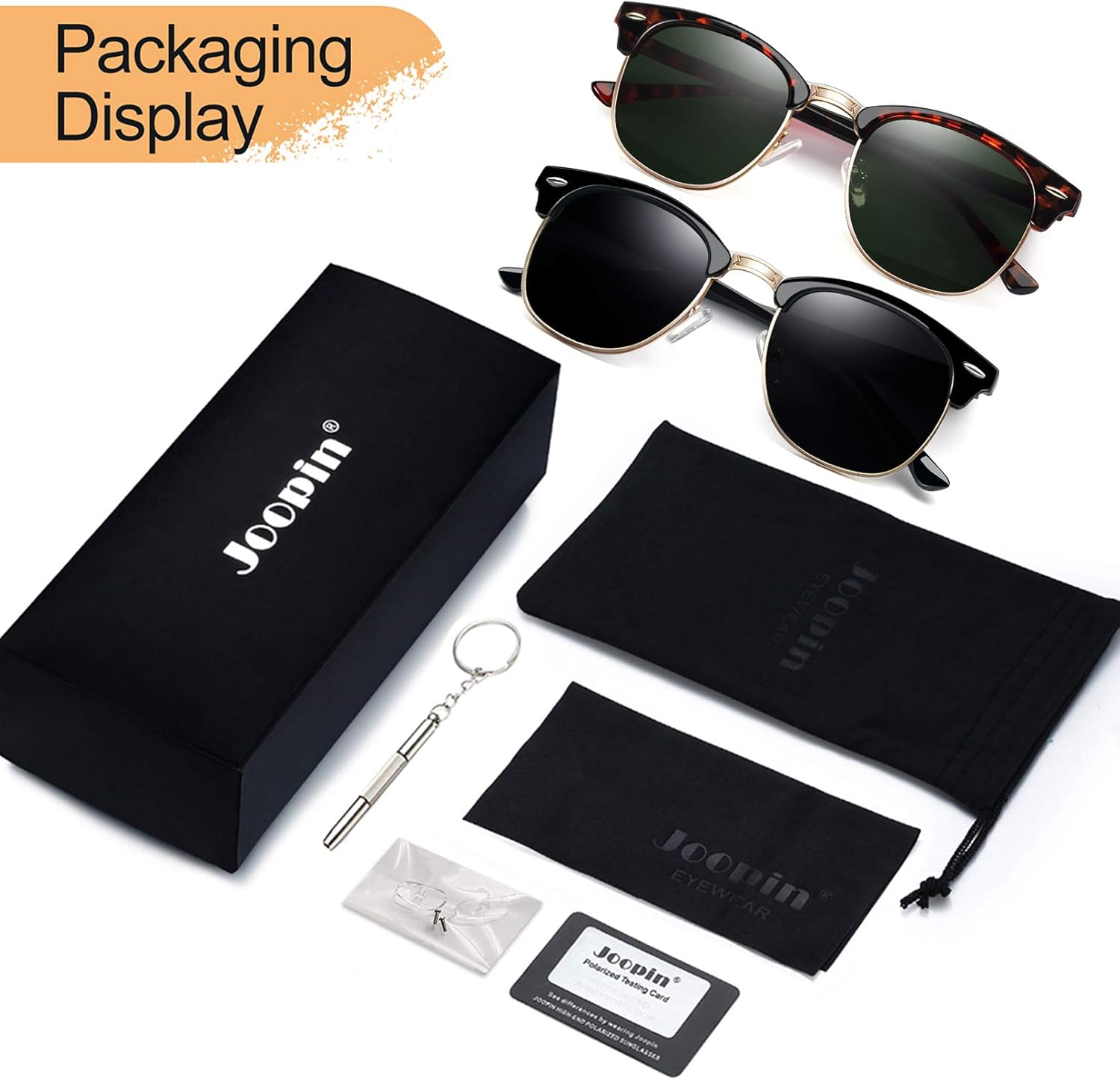 Miniatura 5 de Joopin Gafas de sol polarizadas semiciresin para hombres y mujeres gafas de sol clásicas de media montura con protección UV