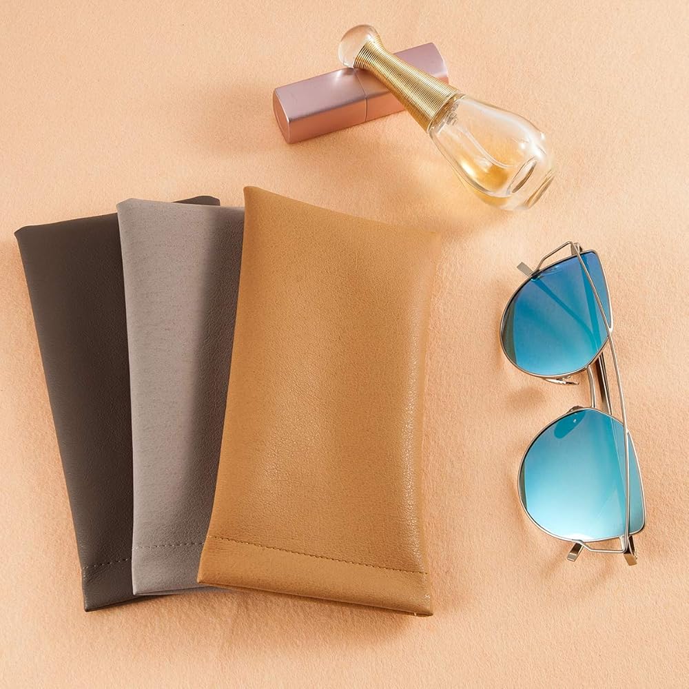 TRIUMPH VISION Squeeze Leather Sunglasses Pouch - 3 Pack