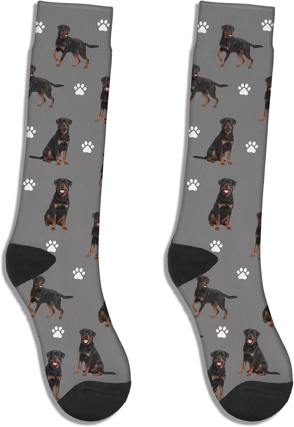Funny Rottweiler Crew Socks,Cute Dog Athletic Running Socks