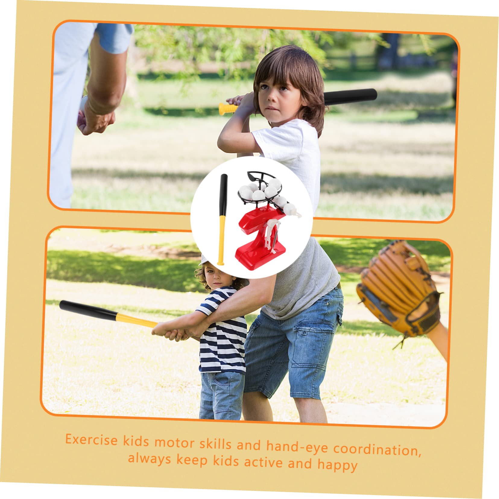Hemobllo Machine à Balles de Baseball Automatique Lanceur de Balles Favorisant Le Développement en Plastique Rouge Couleur Aléatoire pour Garçon et Filles pour Entraînement en Extérieur