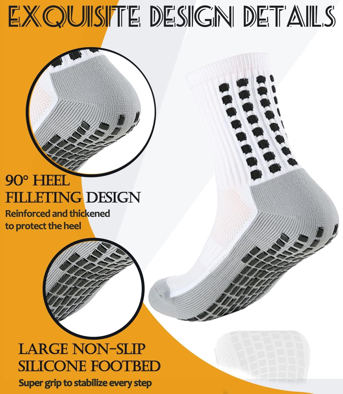 KMOLY 1 Set Kids Grip Soccer Socks and Shin Guard Sleeves for Age 7-14 Youth Boys Children Football Basketball Training - Image 3