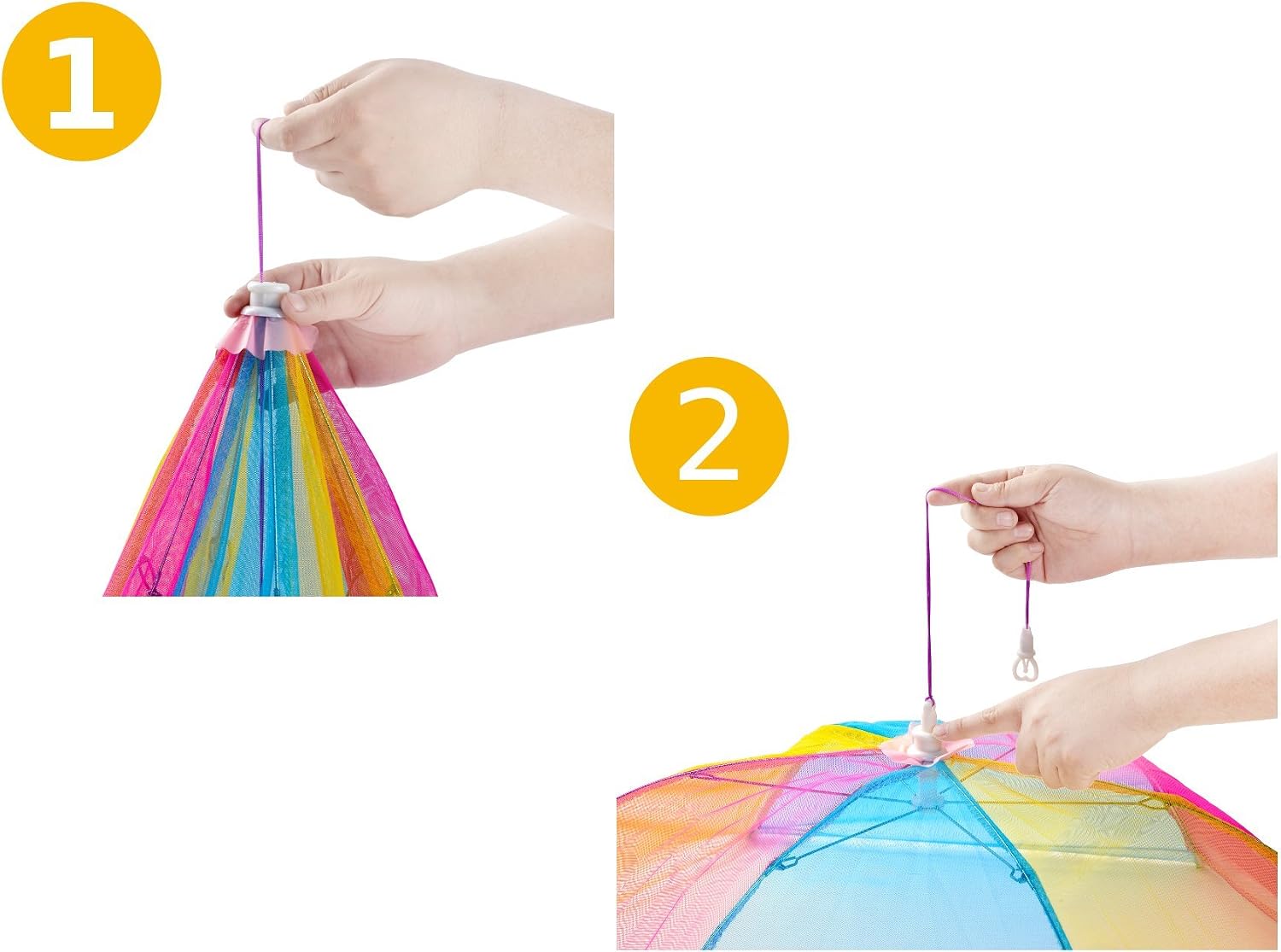 Mesh Screen Food Cover Tents Collapsible - Set of 3 Colorful Pop Up Hexagonal Dome, 24"Diameter 7"Tall, Suitable for Picnic Outdoor or Indoor on the Table, Umbrella Net Keeps Out Flies and Bugs image 3