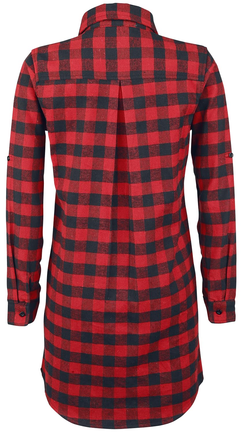 RED by EMP Damen schwarz-rotes Hemdkleid mit Karo Muster