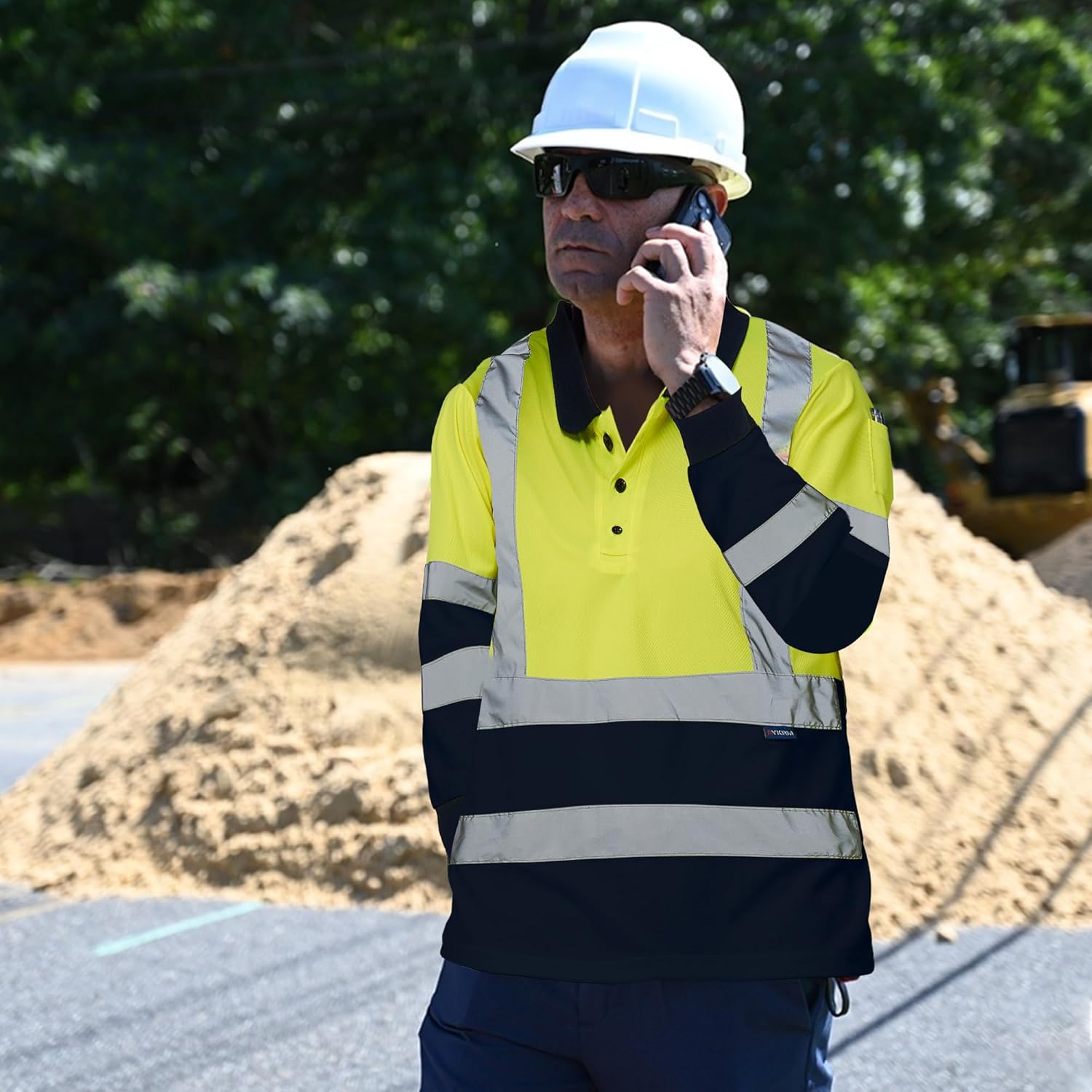 A-SAFETY Long Sleeves Hi Vis Safety Daily Work Construction Polo Shirts for Men for Women - Image 3