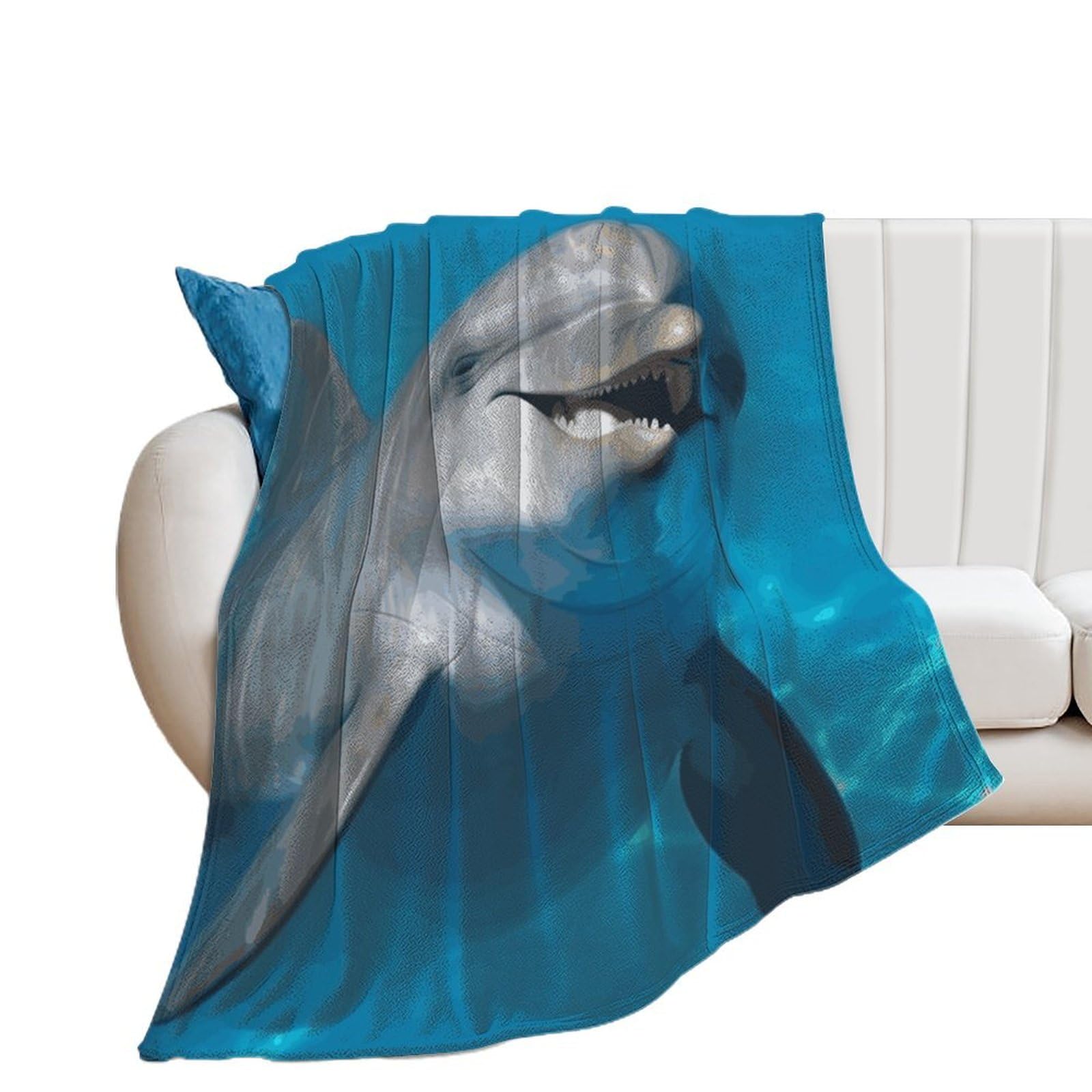 Couverture douce et confortable pour femme fini les nuits froides grâce au dauphin