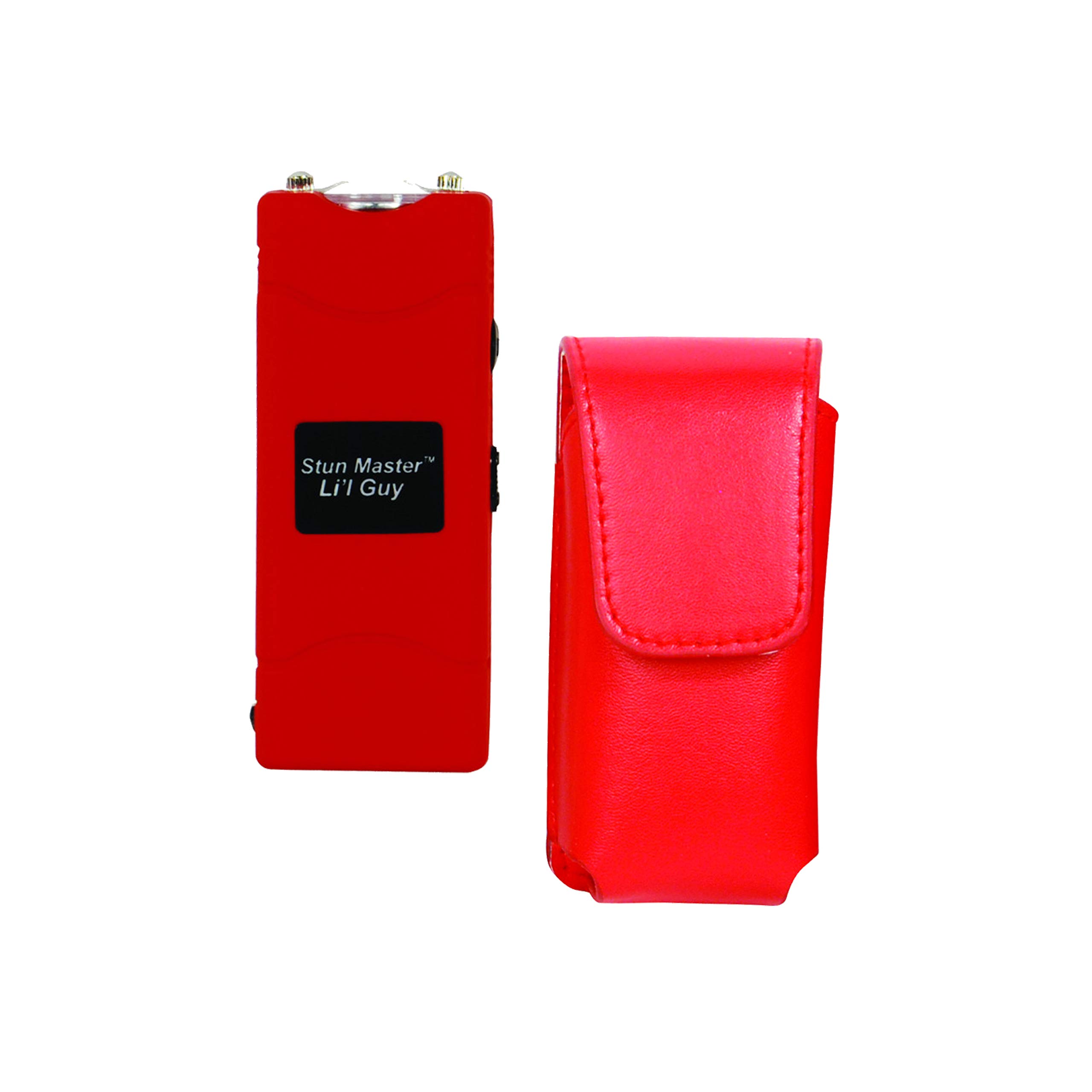 New 60,000 Volts Stun Master L'il Guy Compact Red Flashlight Stun Gun Combo with Leatherette Holster