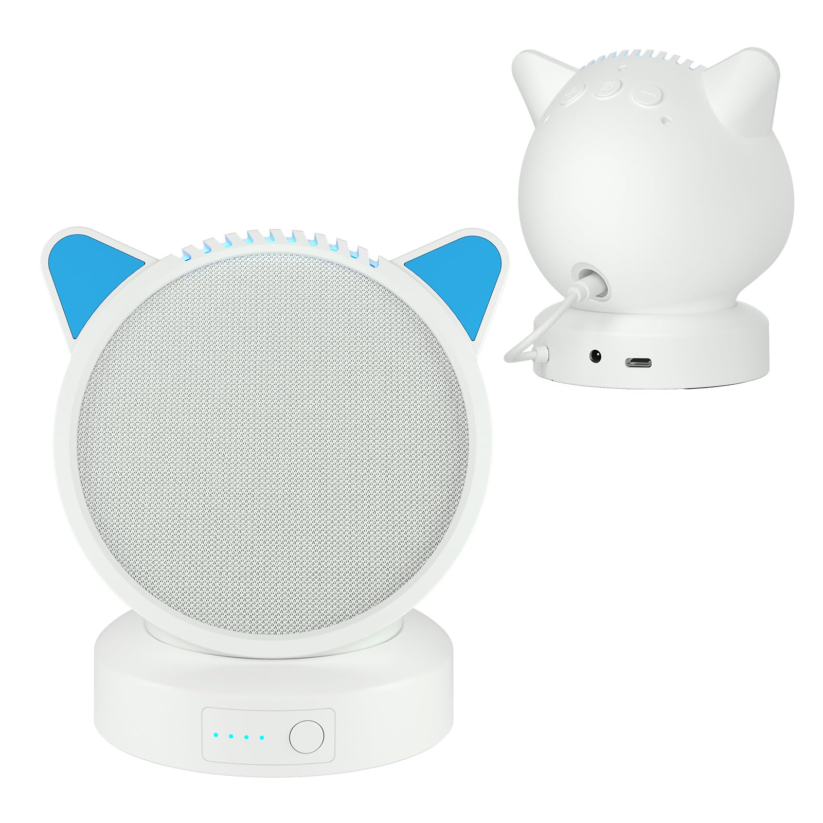 Liboer Echo Pop Battery Base Portable Charging Base for Echo Pop and Xiaodu Speaker, Echo Pop Battery Base with Protective Case (White)