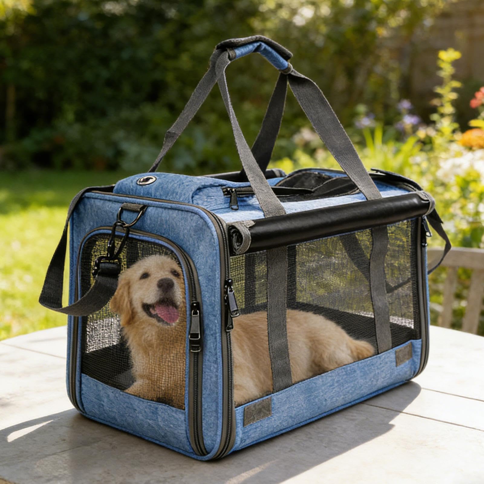 Transport pour Chat Sac de Aéré jusqu'à 9 kg | Sac de Transport pour Chat Pour en Avion, Voiture, Camping, Randonnée, Moto