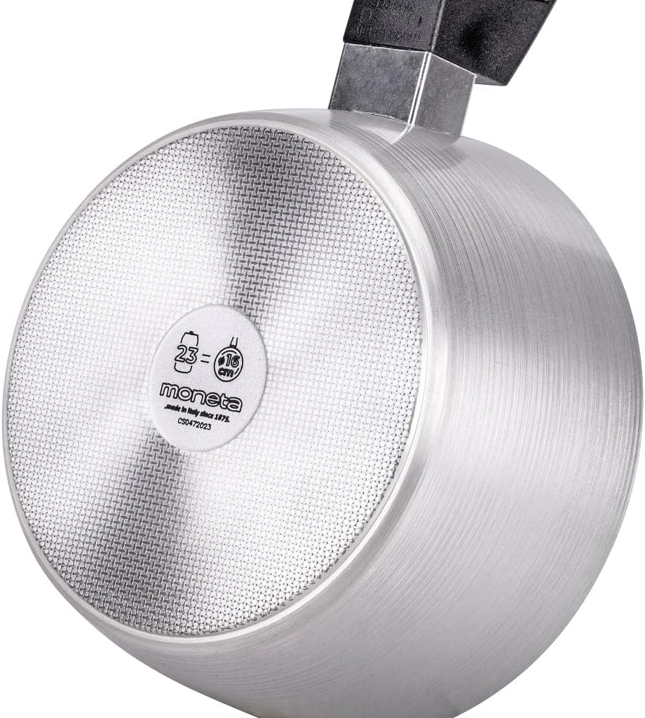Moneta Innova Saucepan 1 m 16 cm, Natural FineGres Coating (NO PFAS), Also Suitable for Induction, 100% Made in Italy