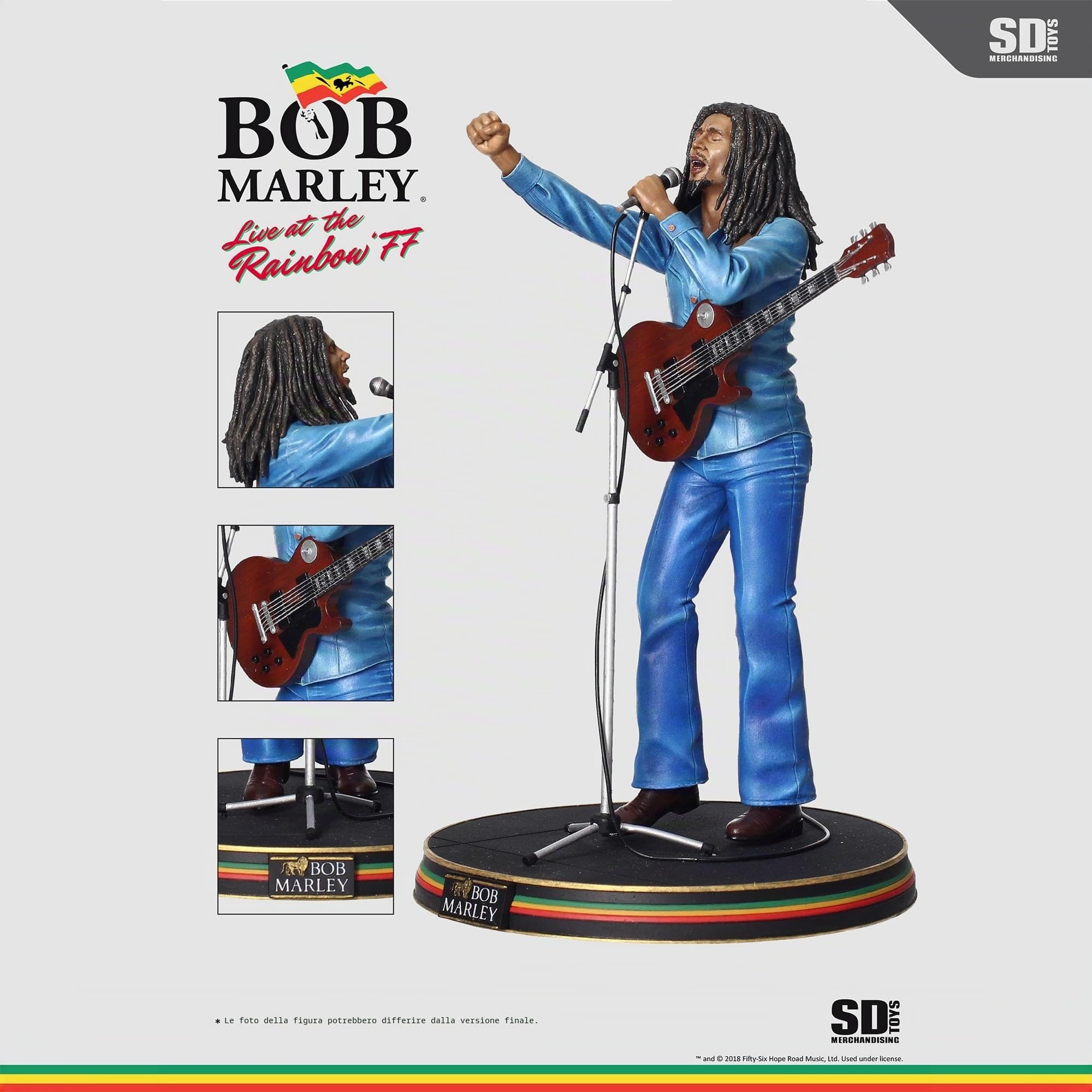 SD TOYS - Figura Bob Marley al Concerto Rainbow'77 - Figura 23 cm