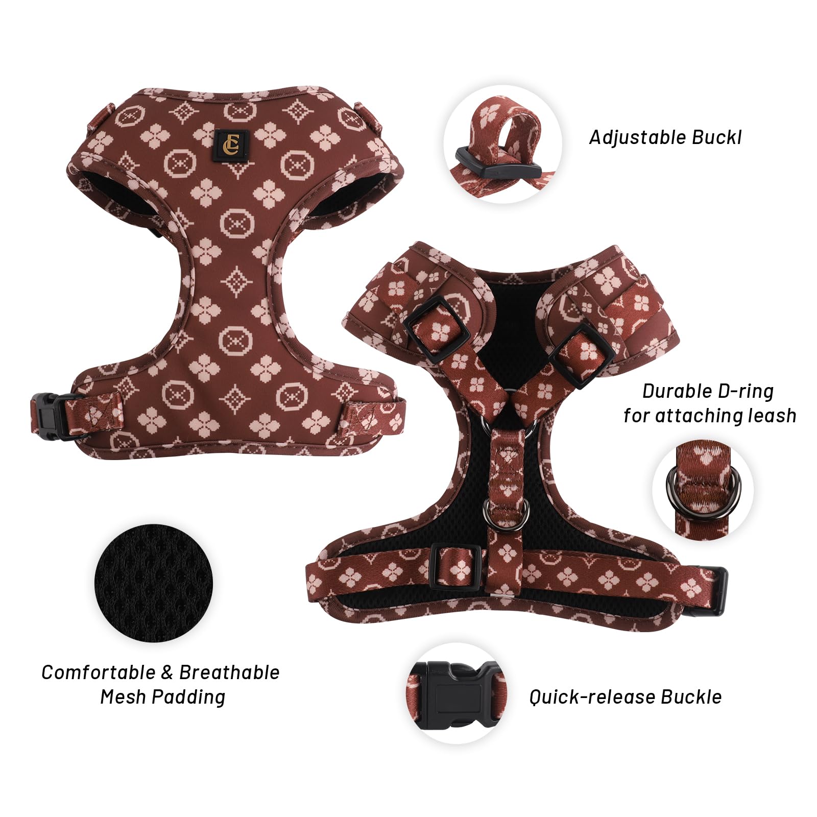 Hundegeschirr-Set Verstellbar – Mit Leine, Kotbeutelspender & Bandana Für Kleine/mittlere Hunde