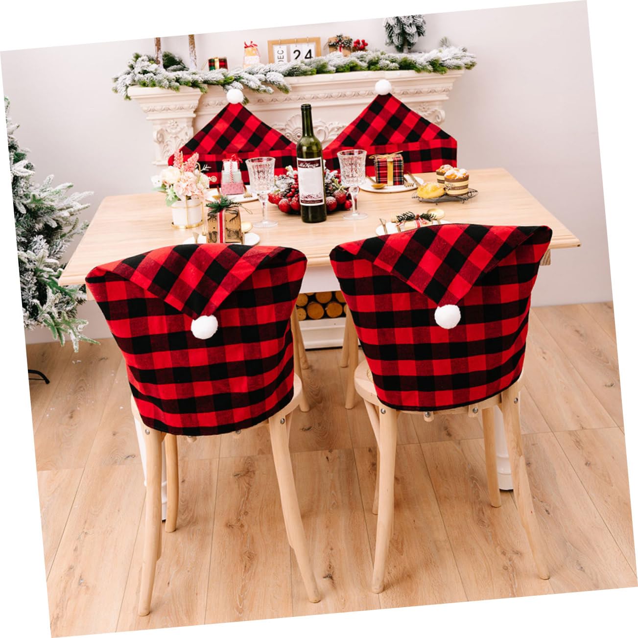 Cabilock 4 Pz Coprisedia Plaid Coprisedie Natalizie Coperture Natale Decorazioni a Nastro Ufficio Porta Decorazioni Decorative Per Cuscini Decorazione Arredamento Tessuto